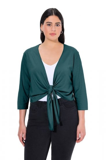 Ulla Popken 794514 Jerseybolero med knyting Petrol - Boleroer - 