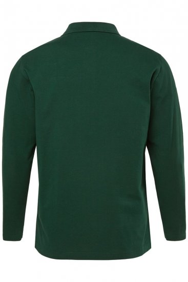 JP1880 Polo Shirt Long Sleeve Pique Dark Green - Polo- & piqueskjorter - Poloskjorte i store størrelser - 2XL-8XL