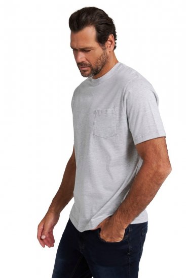 JP1880 799997 T-skjorte med brystlomme Gråmelert - T-skjorter - Store T-skjorter - 2XL-14XL
