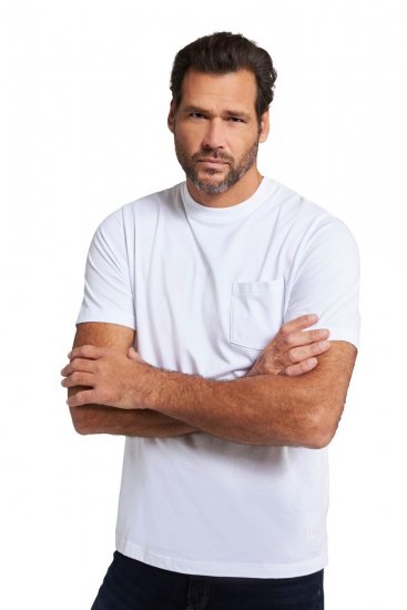 JP1880 799997 T-skjorte med brystlomme Hvit - T-skjorter - Store T-skjorter - 2XL-14XL