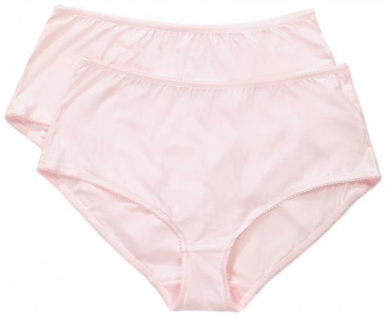 Ulla Popken 800279 Stripete truser 2-pakning Rosa - Truser - 