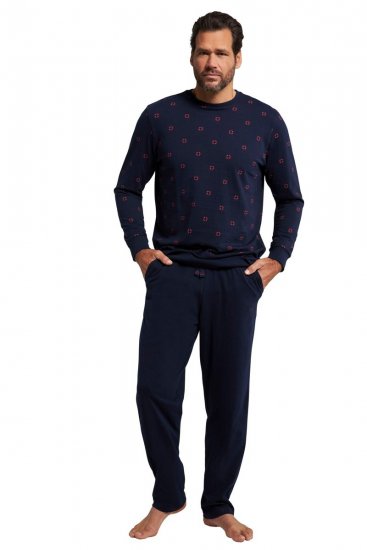JP1880 Two-piece Pyjamas Long Sleeve and Long Trousers Navy - Undertøy & badetøy - Undertøy store størrelser 