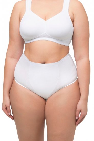 Ulla Popken 800498 Formende truser med høyt liv Hvit - Shapewear - 