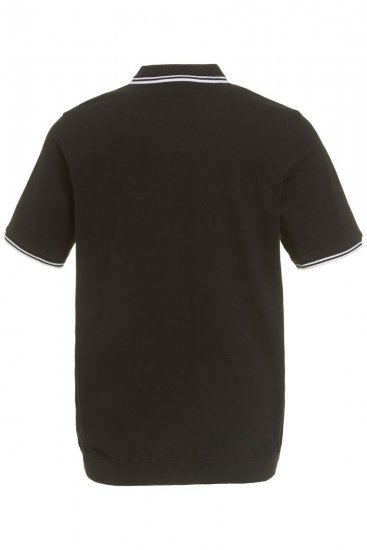 JP1880 802789 Pikéskjorte med hvit kontrastkrage Svart - Polo- & piqueskjorter - Poloskjorte i store størrelser - 2XL-8XL