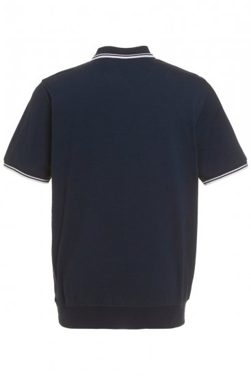 JP1880 802789 Pikéskjorte med hvit kontrastkrage Mørkeblå - Polo- & piqueskjorter - Poloskjorte i store størrelser - 2XL-8XL