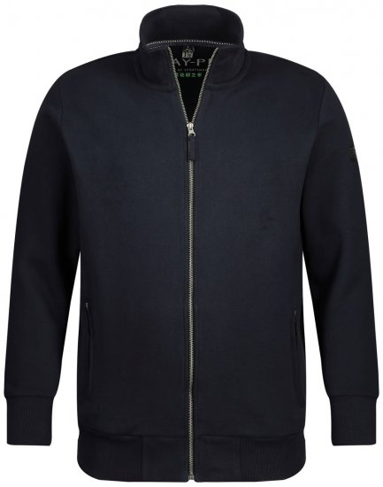 Jay-Pi 804180 Sweatjakke med ståkrage Mørkeblå - Gensere og hettegensere - Store hettegensere - 2XL-14XL
