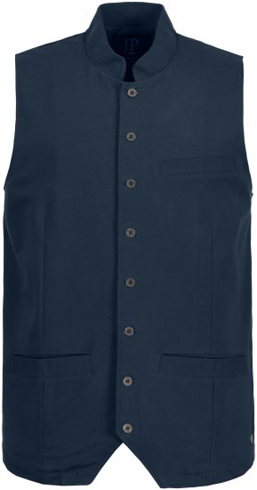 JP1880 Mottled Stretch Knit Stand-up Collar Vest Navy Blue - Jakker - Store jakker - 2XL-12XL