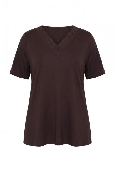 Ulla Popken 806944 Kortermet pyjamas Brun - Pyjamas/Loungewear - 