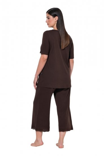 Ulla Popken 806944 Kortermet pyjamas Brun - Pyjamas/Loungewear - 