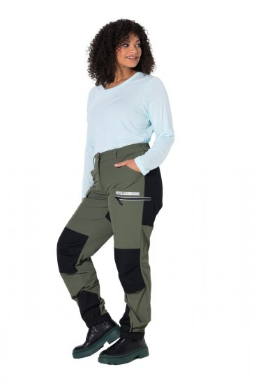 Ulla Popken 807803 HYPRAR turbukser med refleks Olivengrønn - Outdoor - 
