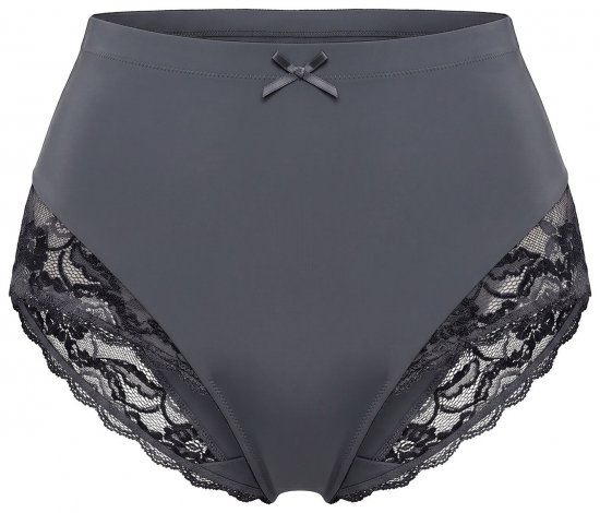 Ulla Popken 809385 Formende truser med blonder Antrasitt - Shapewear - 