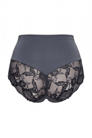 Ulla Popken 809385 Formende truser med blonder Antrasitt - Shapewear - 