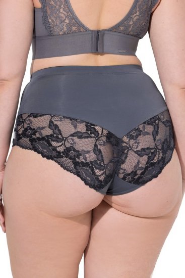 Ulla Popken 809385 Formende truser med blonder Antrasitt - Shapewear - 
