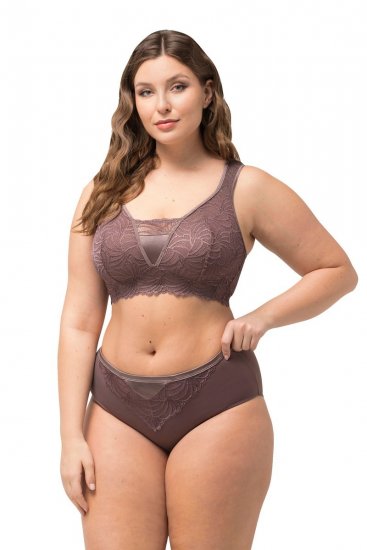 Ulla Popken 811602 Truser med blonder Brun - Truser - 