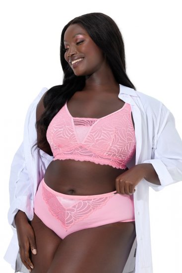 Ulla Popken 811602 Truser med blonder Rosa - Truser - 