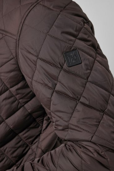 JP1880 811805 Quiltet jakke med kordfløyelskrage Svartbrun - Jakker - Store jakker - 2XL-12XL