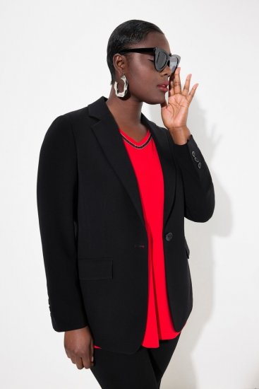 Ulla Popken 811944 Klassisk blazer Svart - Blazere - Blazere i store størrelser for dame