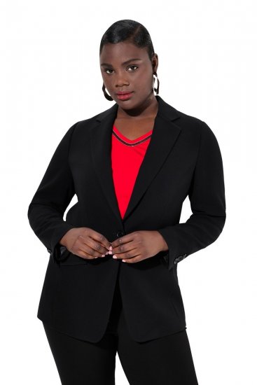 Ulla Popken 811944 Klassisk blazer Svart - Blazere - Blazere i store størrelser for dame