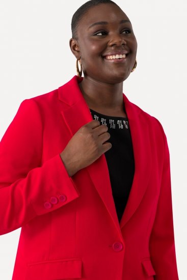 Ulla Popken 811944 Klassisk blazer Rød - Blazere - Blazere i store størrelser for dame