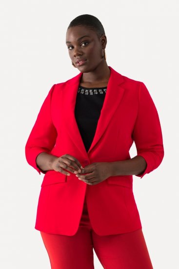Ulla Popken 811944 Klassisk blazer Rød - Blazere - Blazere i store størrelser for dame