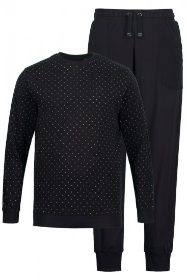 JP1880 Two-piece Pyjamas Long Sleeve and Long Trousers Black - Undertøy & badetøy - Undertøy store størrelser 