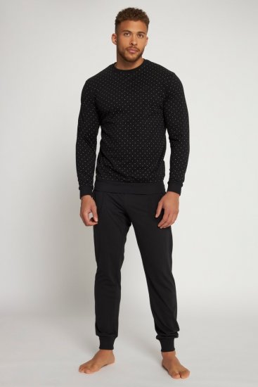 JP1880 Two-piece Pyjamas Long Sleeve and Long Trousers Black - Undertøy & badetøy - Undertøy store størrelser 