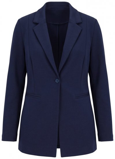 Ulla Popken 812754 Jerseyblazer i punto di roma Mørkeblå - Blazere - Blazere i store størrelser for dame