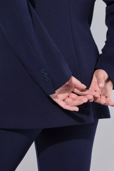 Ulla Popken 812754 Jerseyblazer i punto di roma Mørkeblå - Blazere - Blazere i store størrelser for dame