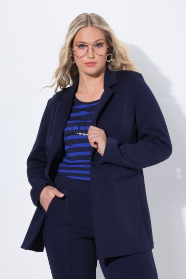 Ulla Popken 812754 Jerseyblazer i punto di roma Mørkeblå - Blazere - Blazere i store størrelser for dame