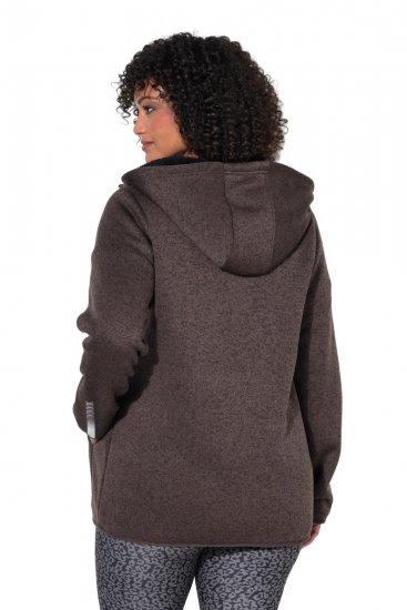 Ulla Popken 812880 Strikkefleecejakke med teddyfleece Taupe - Fleecetøy - 