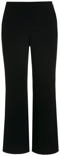 Ulla Popken 813306 Vide dressbukser med strikk i livet Svart - Stoffbukser - Vide bukser til dame i store størrelser