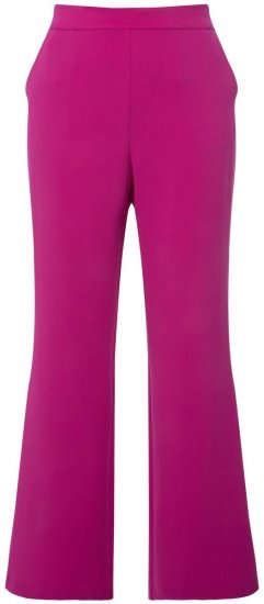 Ulla Popken 813306 Vide dressbukser med strikk i livet Magenta - Stoffbukser - Vide bukser til dame i store størrelser