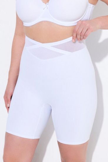 Ulla Popken 816440 Formende shorts med høyt liv Hvit - Shapewear - 