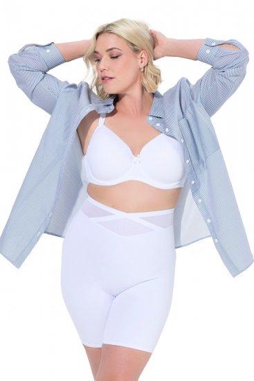 Ulla Popken 816440 Formende shorts med høyt liv Hvit - Shapewear - 