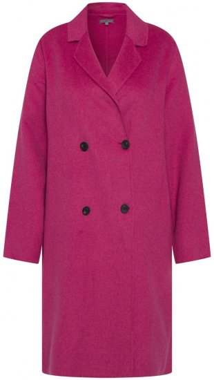 Ulla Popken 816744 Dobbeltspent kåpe i ullook Rosa - Frakker - Kåper i store størrelser