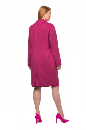 Ulla Popken 816744 Dobbeltspent kåpe i ullook Rosa - Frakker - Kåper i store størrelser