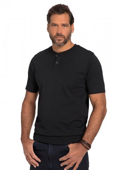 JP1880 818628 Henley t-skjorte med magepasning Svart - T-skjorter - Store T-skjorter - 2XL-14XL