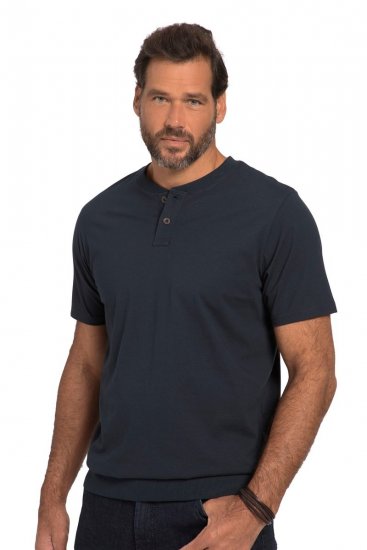JP1880 818628 Henley t-skjorte med magepasning Mørkeblå - T-skjorter - Store T-skjorter - 2XL-14XL