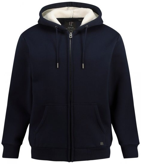 JP1880 820464 Hettejakke med teddyfôr Mørkeblå - Gensere og hettegensere - Store hettegensere - 2XL-14XL