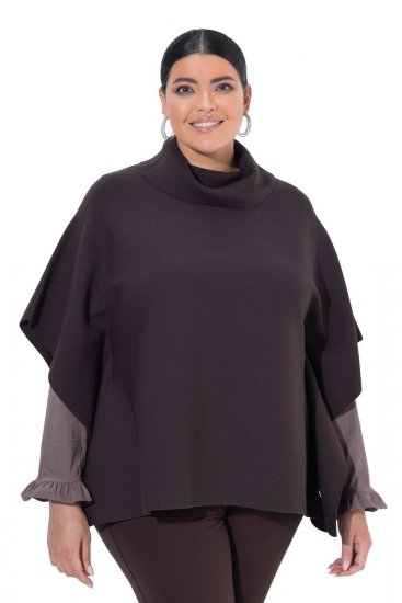 Ulla Popken 820620 Ponchogenser med høy hals Mahognibrun - Ponchoer og capes - 