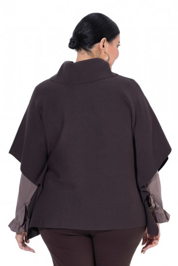 Ulla Popken 820620 Ponchogenser med høy hals Mahognibrun - Ponchoer og capes - 