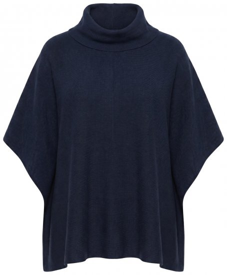 Ulla Popken 820620 Ponchogenser med høy hals Mørkeblå - Ponchoer og capes - 