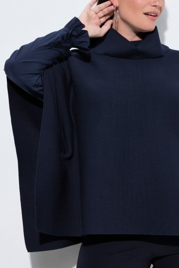 Ulla Popken 820620 Ponchogenser med høy hals Mørkeblå - Ponchoer og capes - 