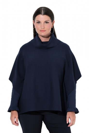 Ulla Popken 820620 Ponchogenser med høy hals Mørkeblå - Ponchoer og capes - 