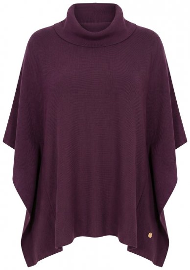 Ulla Popken 820620 Ponchogenser med høy hals Plomme - Ponchoer og capes - 