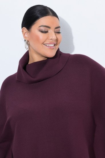 Ulla Popken 820620 Ponchogenser med høy hals Plomme - Ponchoer og capes - 