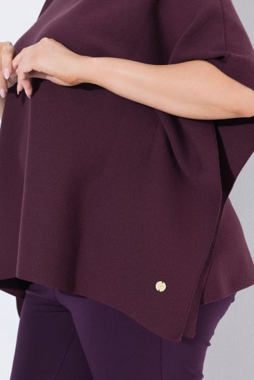 Ulla Popken 820620 Ponchogenser med høy hals Plomme - Ponchoer og capes - 