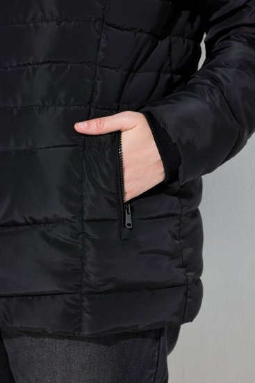 Ulla Popken 820889 Vattert kåpe Svart - Frakker - Kåper i store størrelser