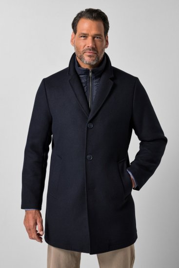 JP1880 821066 Quiltet Ullfrakk Mørkeblå - Jakker - Store jakker - 2XL-12XL