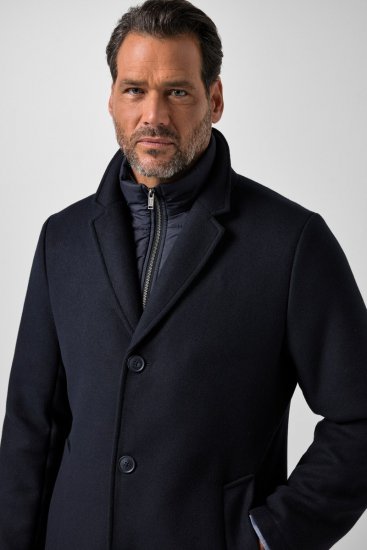 JP1880 821066 Quiltet Ullfrakk Mørkeblå - Jakker - Store jakker - 2XL-12XL